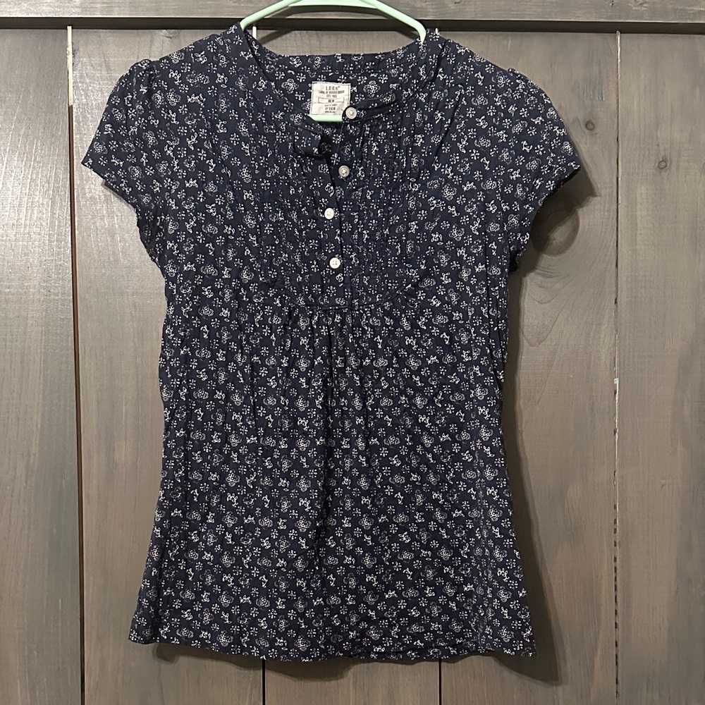 H&M Navy Floral Women's Top